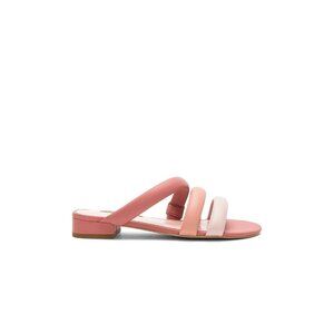 Avec Les Filles Womens Blush Pink Mule Coiled Sandals Mini Block Heel Size 10